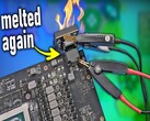 RTX 4090 ze stopionym 12 V HPWR (źródło obrazu: kanał YouTube Der8auer)