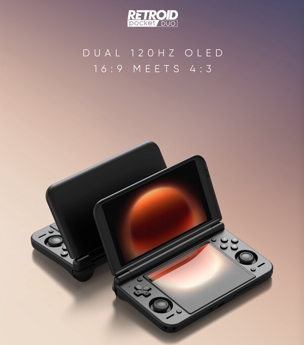 Retroid Pocket Duo posiada dwa wyświetlacze o częstotliwości odświeżania 120 Hz.