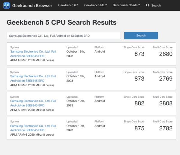 (Źródło obrazu: Geekbench)