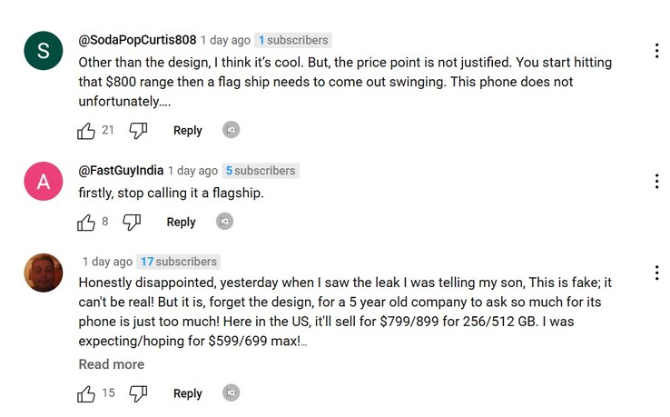 3 najlepsze komentarze z filmu PhoneArena na temat Nothing Phone (3)