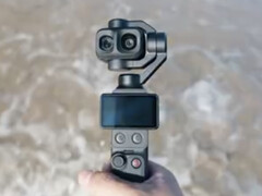 Zbliżenie na DJI Osmo Pocket 4P z dwoma obiektywami kamery.