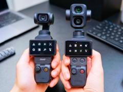 Osmo Pocket 3 (po lewej) obok Osmo Pocket 4P (po prawej).