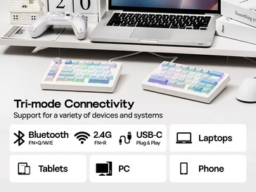 Obsługiwana jest łączność Bluetooth i 2,4 GHz. (Źródło obrazu: Epomaker)