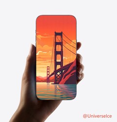 Render niedoszłego bezramkowego iPhone&#039;a z systemem Face ID pod wyświetlaczem. (Źródło: Ice Universe)