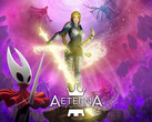 Baner Aeterna Lucis z Hornetem z Silksong (źródło obrazu: Sony PlayStation, Team Cherry z poprawkami)