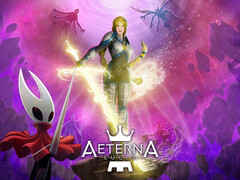 Baner Aeterna Lucis z Hornetem z Silksong (źródło obrazu: Sony PlayStation, Team Cherry z poprawkami)