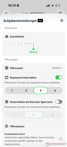 Wiele ustawień koszenia