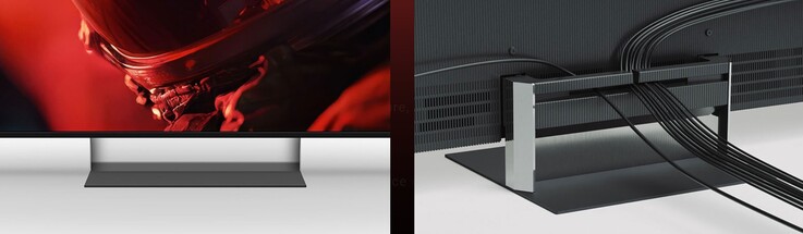 Najnowsze telewizory HD Bravia są wyposażone w stojaki Mirage, które wykorzystują soczewki soczewkowe do rozpraszania światła, ukrywając obecność kabli za nimi.
