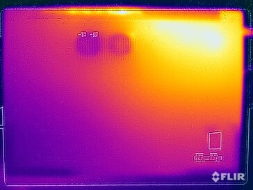 Temperatury powierzchni w teście obciążeniowym (na dole)