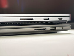 Surface Laptop Ultra (u góry) jest zauważalnie grubszy od ProArt P16 (u dołu).