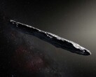 Ilustracja pierwszej odkrytej asteroidy międzygwiezdnej, 1I/ʻOumuamua. (Źródło zdjęcia: ESO, M. Kornmesser)