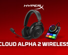 Słuchawki bezprzewodowe HyperX Cloud Alpha 2 są dostarczane ze stacją bazową. Na zdjęciu: zdjęcie promocyjne zestawu. (Źródło zdjęcia: HP - edytowane)