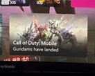 Zrzut ekranu pulpitu Xbox przedstawiający reklamę Call of Duty: Mobile z mechami Gundam i podpisem "Gundamy wylądowały" (Reddit/u/Critical_Term_1013 via r/xbox)