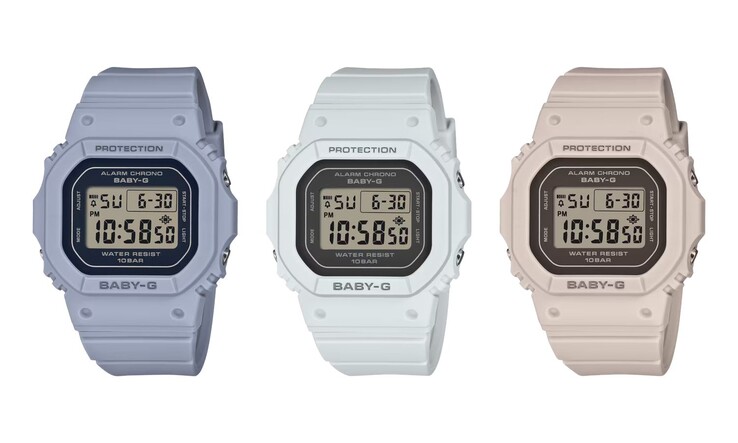 Od lewej do prawej: zegarki Casio BGD-565FG-2B, BGD-565FG-2C i BGD-565FG-5