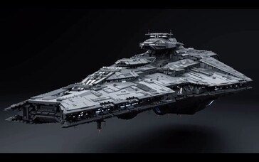 Nasz obraz referencyjny SHIP-001 przedstawiający statek zbudowany z klocków – zrzut ekranu z naszego pierwszego filmu