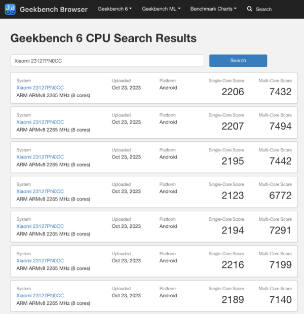 (Źródło obrazu: Geekbench)