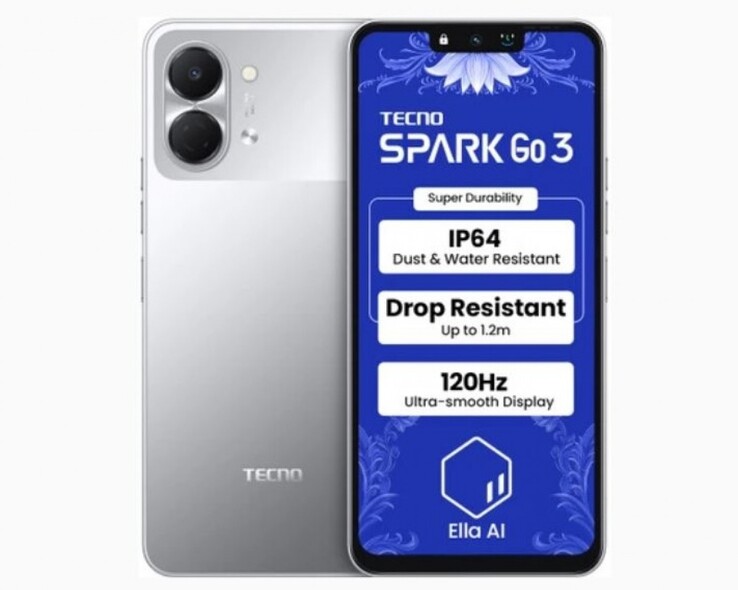 Smartfon Tecno Spark Go 3 ma 6,74-calowy wyświetlacz LCD (źródło obrazu: Tecno)
