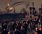 Ilustracja przedstawiająca oblężenie i onagry w grze „Total War: Attila”.