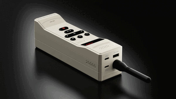 Powerbank Trozk Cellular posiada trzy porty USB oraz zdejmowaną antenę.