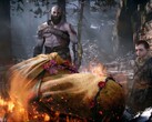 Zrzut ekranu z sekwencji wprowadzającej postać Laufey’a w grze „God of War”
