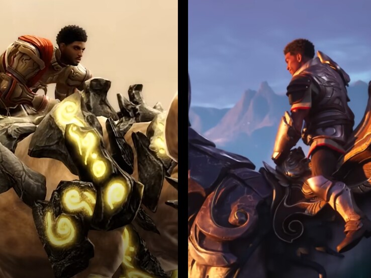 Porównanie Guild Wars 2 (po lewej) i Guild Wars 3 (po prawej). 