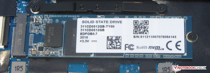 Dysk SSD PCIe służy jako dysk systemowy.