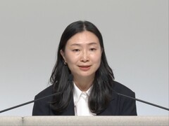 Lin Tao, dyrektor finansowy firmy Sony, podczas ostatniej telekonferencji dotyczącej wyników finansowych.