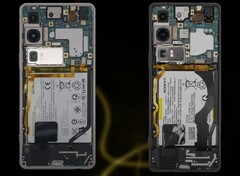 Sony Xperia 1 VI (L) i Xperia 1 V (R) pokazują, ile miejsca zajmuje bateria. (Źródło zdjęcia: WekiHome/Unsplash - edytowane)