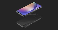 Render &quot;Galaxy A55 &quot;. (Źródło: OnLeaks x MySmartPrice)