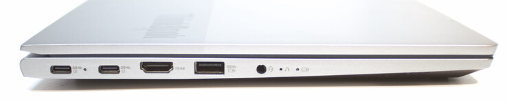 2x USB typu C z PowerDelivery i DisplayPort; HDMI, USB typu A (3.2 Gen 1); zestaw słuchawkowy 3,5 mm