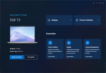 Dell Optimizer: Strona docelowa