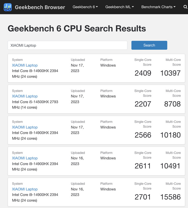 (Źródło obrazu: Geekbench)