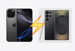 Samsung Galaxy S25 Ultra pokonał iPhone&#039;a 16 Pro Max w teście prędkości przeprowadzonym przez PhoneBuff. (Źródło obrazu: Apple, Samsung, edytowane)