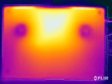 Temperatura powierzchni w teście obciążeniowym (na dole)