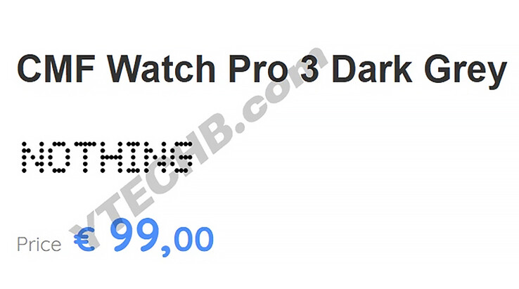 Wyciek ceny CMF Watch Pro 3 (źródło zdjęcia: YTECHB)