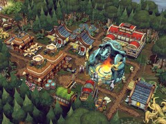 Zdjęcie przedstawiające budynki w grze „Against the Storm”, która jest obecnie dostępna na platformie Steam z 70% zniżką.
