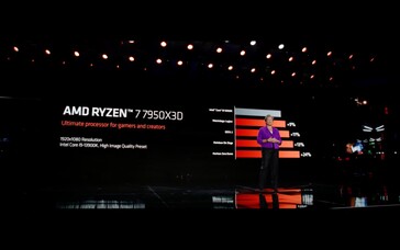 Wydajność Zen 4 X3D vs. Intel Core i9-13900K (zdjęcie via AMD)