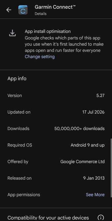 Aplikacja Garmin Connect 5.27 została wydana 17 lipca