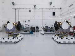 Dwa statki kosmiczne ESCAPADE NASA (źródło zdjęcia: Rocket Lab; przycięte)