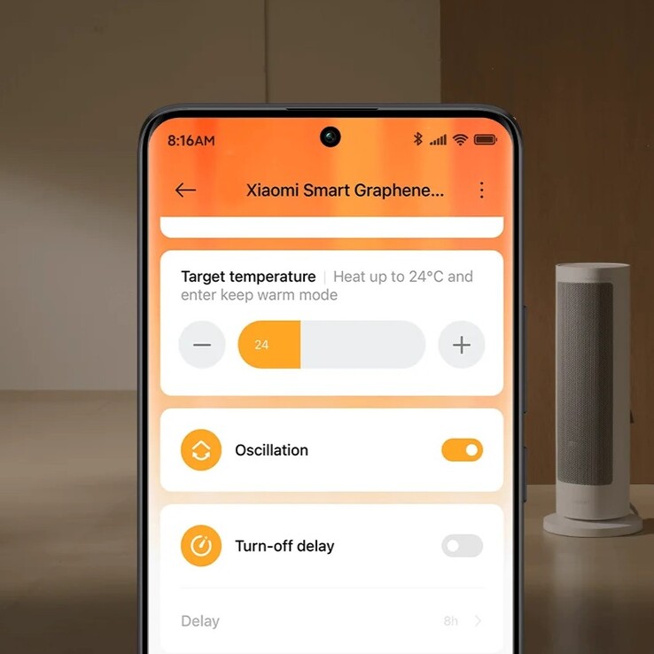 Inteligentnym grzejnikiem grafenowym Xiaomi można sterować za pomocą aplikacji Xiaomi Home. (Źródło zdjęcia: Xiaomi)