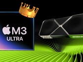 SoC Apple M3 Ultra błyszczy we wczesnych wynikach GFXBench, wymieniając ciosy z wysokiej klasy desktopowymi procesorami graficznymi od Nvidii i AMD. (Źródło obrazu: Apple, Nvidia, edytowane)