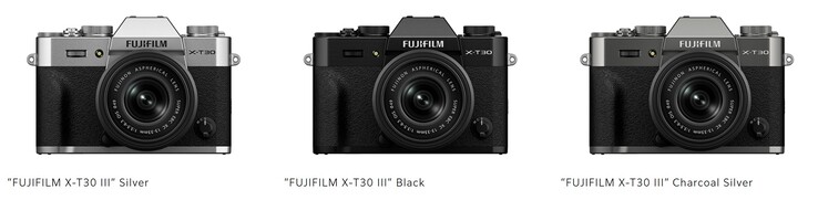 Bezlusterkowy aparat cyfrowy Fujifilm X-T30 III jest dostępny w trzech kolorach. (Źródło zdjęcia: Fujifilm)