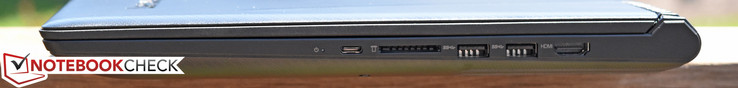 prawy bok: USB typu C (3.1 Gen 1), czytnik kart pamięci, dwa USB 3.0, HDMI