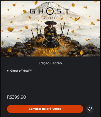 Cena Ghost of Yotei w brazylijskim sklepie PS Store (źródło obrazu: zrzut ekranu, brazylijski sklep PlayStation Store)