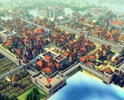Obraz przedstawiający miasto i kilka budynków w grze „Kingdoms and Castles”.
