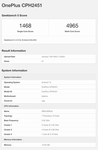 (Źródło obrazu: Geekbench)