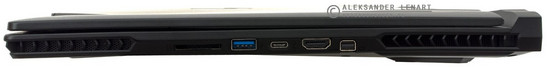 prawy bok: czytnik kart pamięci, USB 3.0, USB 3.1 typu C, HDMI, mini DisplayPort