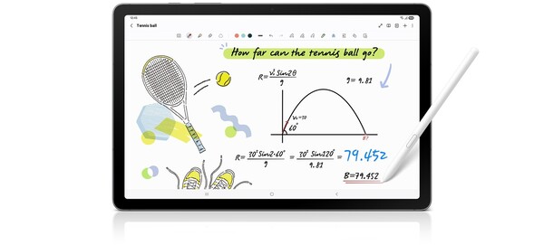 Tablet Galaxy Tab S10 Lite posiada funkcję rozwiązywania zadań matematycznych wbudowaną w aplikację Samsung Notes. (Źródło obrazu: Samsung)