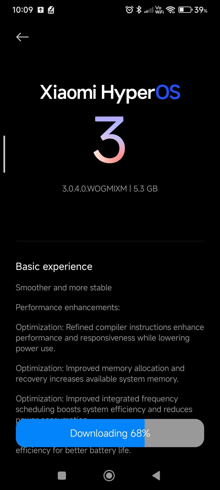 Pobieranie HyperOS 3 OTA na Redmi Note 14 4G. (Źródło zdjęcia: u/Similar-Scarcity-937 via Reddit)
