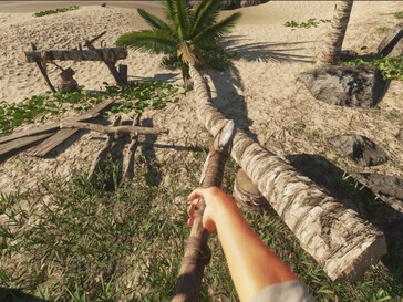 Na wczesnych etapach Stranded Deep rąbanie drewna jest jednym z głównych zadań.